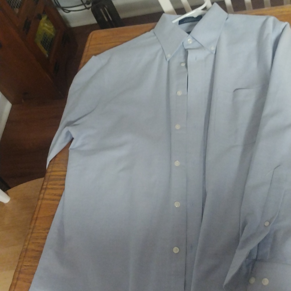 Men's large sky blue button down long sleeve shirt